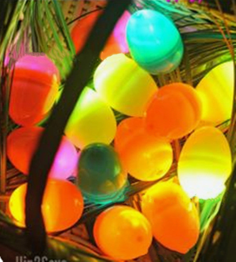 Easter Colorful Plastic Eggs With Lights