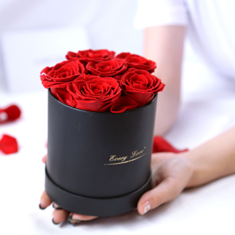 Eternal Life Flower Immortal Rose with Hug Bucket Romantic Valentines Day Gift