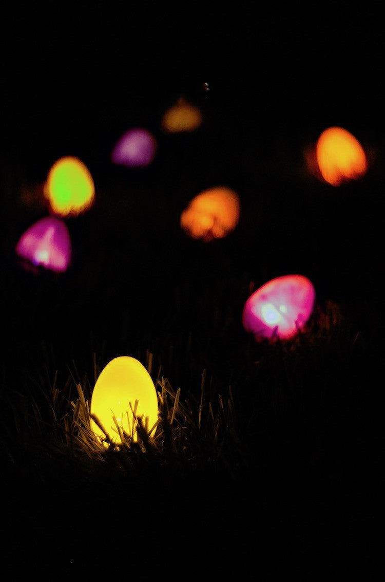 Easter Colorful Plastic Eggs With Lights